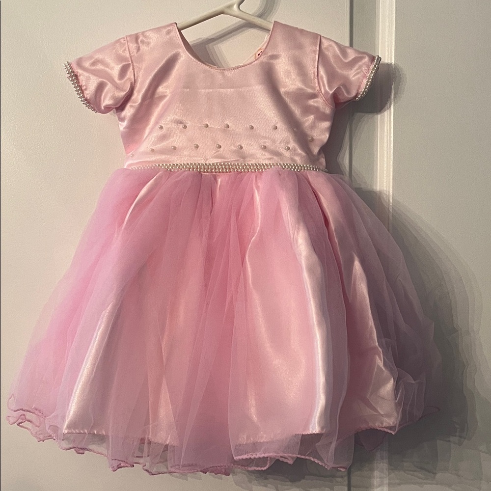 New Pink Tulle Dress with Pearl Accents size 6 months